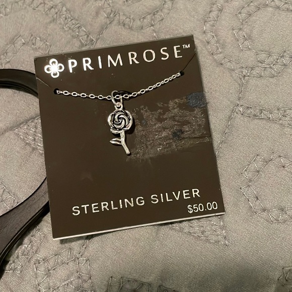 Primrose Sterling Silver Rose Necklace - Picture 2 of 4
